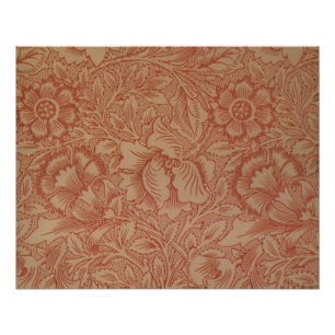 William Morris Pink Poppy Flower Floral Poster