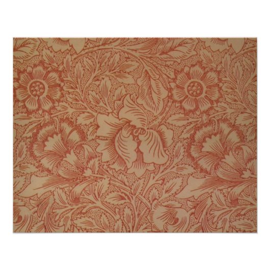 William Morris Pink Poppy Flower Floral Poster (Voorkant)