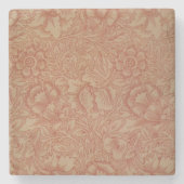 William Morris Pink Poppy Flower Floral Stenen Onderzetter (Voorkant)