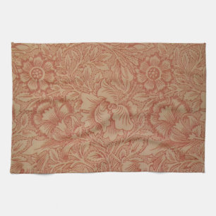 William Morris Pink Poppy Flower Floral Theedoek
