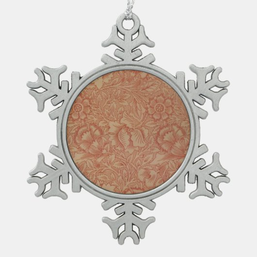 William Morris Pink Poppy Flower Floral Tin Sneeuwvlok Ornament (Voorkant)