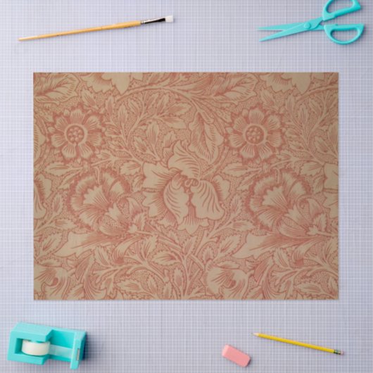 William Morris Pink Poppy Flower Floral Tissuepapier (Craft)