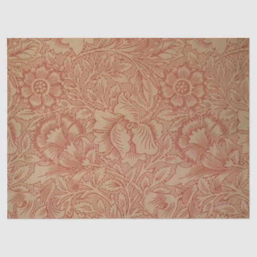 William Morris Pink Poppy Flower Floral Tissuepapier (Voorkant)