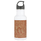 William Morris Pink Poppy Flower Floral Waterfles (Voorkant)