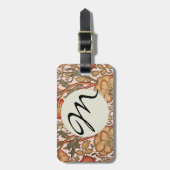 William Morris Pink Rose Bloem Behang Patroon Bagagelabel (Voorkant verticaal)