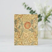 William Morris Pink Rose Bloem Behang Patroon Briefkaart (Staand voorkant)