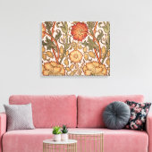 William Morris Pink Rose Bloem Behang Patroon Canvas Afdruk (Insitu (Woonkamer))