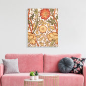 William Morris Pink Rose Bloem Behang Patroon Canvas Afdruk (Insitu (Woonkamer))