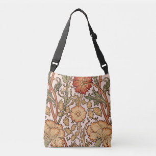William Morris Pink Rose Bloem Behang Patroon Crossbody Tas