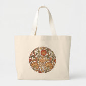 William Morris Pink Rose Bloem Behang Patroon Grote Tote Bag (Voorkant)