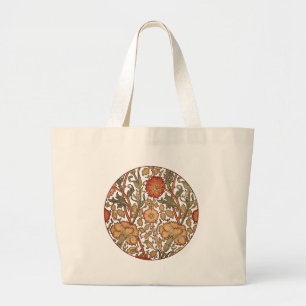 William Morris Pink Rose Bloem Behang Patroon Grote Tote Bag
