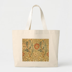 William Morris Pink Rose Bloem Behang Patroon Grote Tote Bag