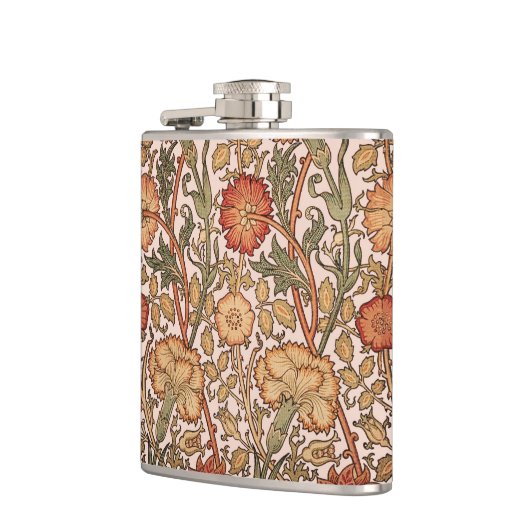 William Morris Pink Rose Bloem Behang Patroon Heupfles (Links)