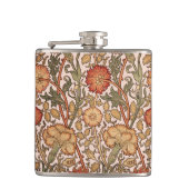 William Morris Pink Rose Bloem Behang Patroon Heupfles (Voorkant)