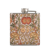 William Morris Pink Rose Bloem Behang Patroon Heupfles (Achterkant)