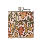 William Morris Pink Rose Bloem Behang Patroon Heupfles (Achterkant)