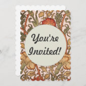 William Morris Pink Rose Bloem Behang Patroon Kaart (Voorkant / Achterkant)