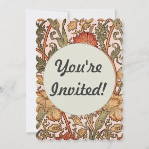 William Morris Pink Rose Bloem Behang Patroon Kaart