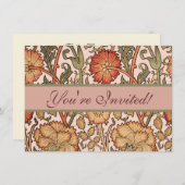 William Morris Pink Rose Bloem Behang Patroon Kaart (Voorkant / Achterkant)