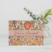 William Morris Pink Rose Bloem Behang Patroon Kaart (Staand voorkant)