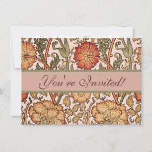 William Morris Pink Rose Bloem Behang Patroon Kaart