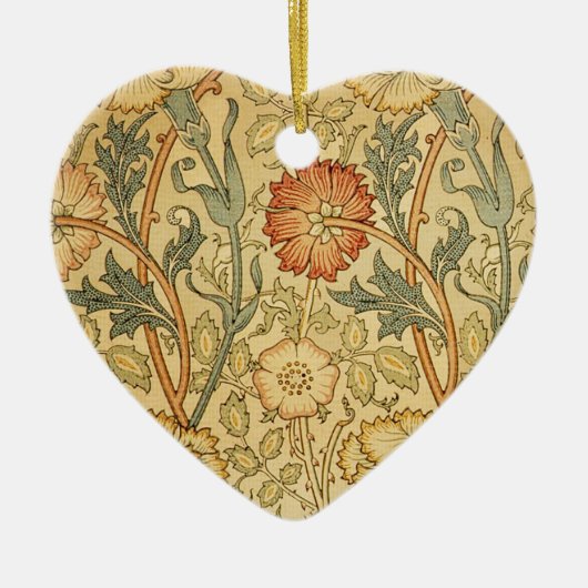 William Morris Pink Rose Bloem Behang Patroon Keramisch Ornament (Voorkant)