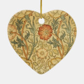 William Morris Pink Rose Bloem Behang Patroon Keramisch Ornament (Achterkant)