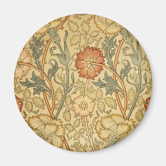 William Morris Pink Rose Bloem Behang Patroon Magneet (Voorkant)