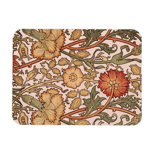 William Morris Pink Rose Bloem Behang Patroon Magneet (Horizontaal)