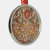 William Morris Pink Rose Bloem Behang Patroon Metalen Ornament (Rechts)