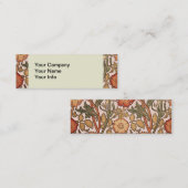 William Morris Pink Rose Bloem Behang Patroon Mini Visitekaartje (Voorkant / Achterkant)