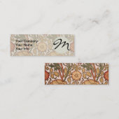 William Morris Pink Rose Bloem Behang Patroon Mini Visitekaartje (Voorkant / Achterkant)
