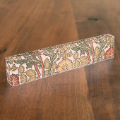 William Morris Pink Rose Bloem Behang Patroon Naambordje (Zijkant)