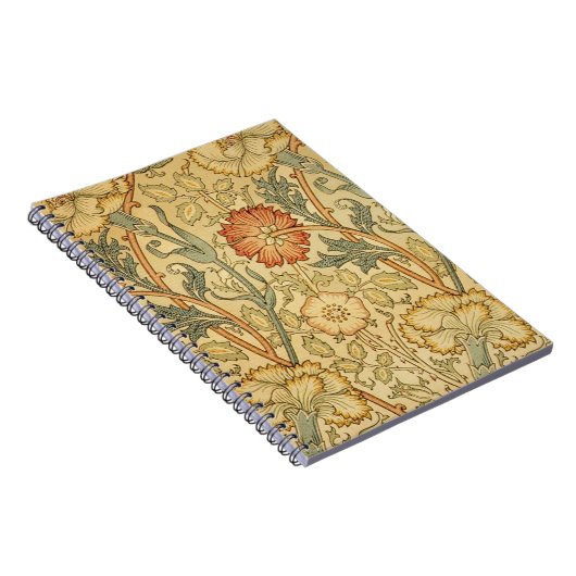 William Morris Pink Rose Bloem Behang Patroon Notitieboek (Rechterzijde)