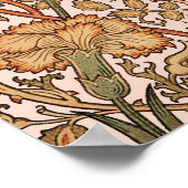 William Morris Pink Rose Bloem Behang Patroon Poster (Hoek)