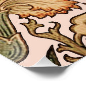 William Morris Pink Rose Bloem Behang Patroon Poster (Hoek)