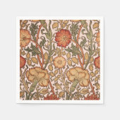 William Morris Pink Rose Bloem Behang Patroon Servetten (Voorkant)