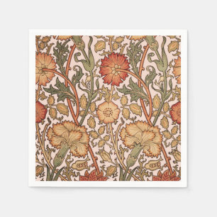 William Morris Pink Rose Bloem Behang Patroon Servetten