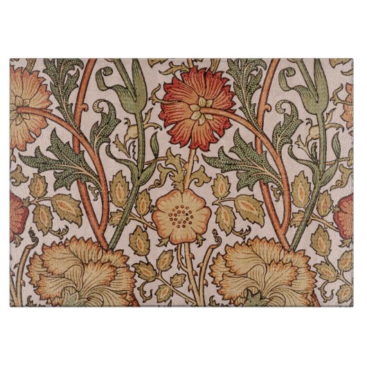 William Morris Pink Rose Bloem Behang Patroon Snijplank (Voorkant)
