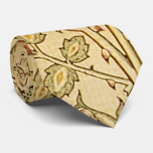 William Morris Pink Rose Bloem Behang Patroon Stropdas (Opgerold)