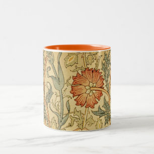William Morris Pink Rose Bloem Behang Patroon Tweekleurige Koffiemok