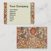 William Morris Pink Rose Bloem Behang Patroon Visitekaartje (Voorkant / Achterkant)