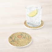 William Morris Pink Rose Bloem Behang Patroon Zandsteen Onderzetter (Zijkant)