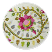 William Morris Pink Turkish Floral Keramische Knop (Voorkant)