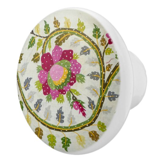 William Morris Pink Turkish Floral Keramische Knop (Rechts)