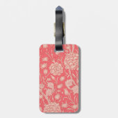 William Morris - Pink Wild Tulips & Monogram Bagagelabel (Achterkant verticaal)