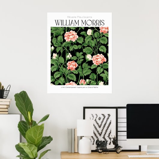 William Morris  Pink Wildflowers Poster (Thuiskantoor)