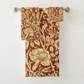 William Morris Pinks Red en White Bad Handdoek (Insitu)