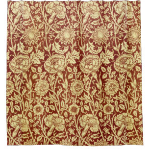 William Morris Pinks Red en White Douchegordijn