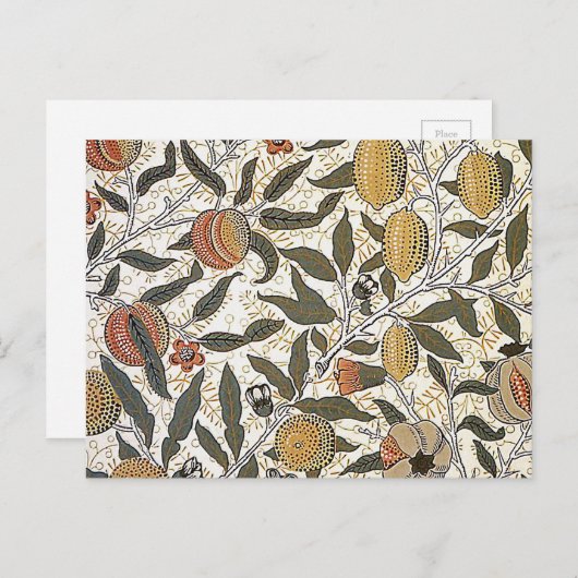 William Morris Pomegranate Briefkaart (Voorkant / Achterkant)